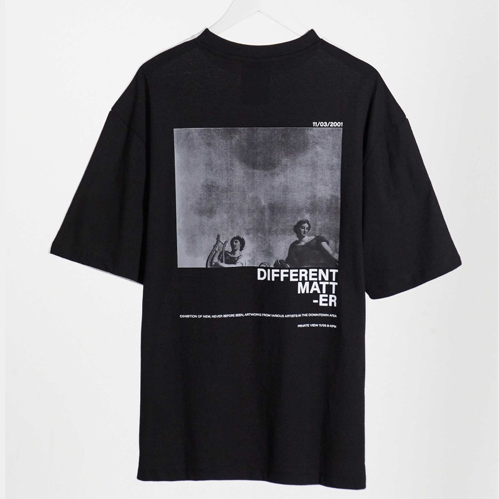 COLLUSION Unisex oversized spliced t-shirt with print